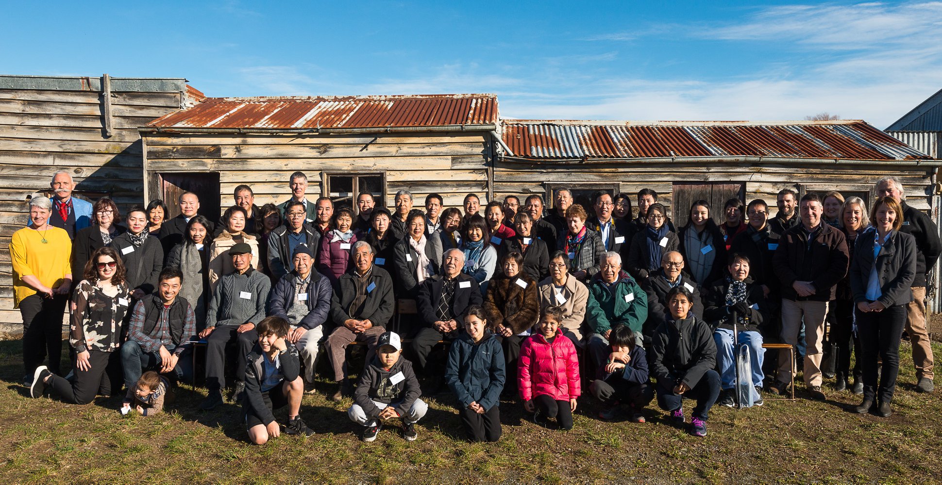 Ng King family members gathered to celebrate the declaration of the Ng King Bros. Chinese Market Garden Settlement as a post-1900 archaeological site. Courtesy of the Ng King family, Arlene Baird and HNZPT.