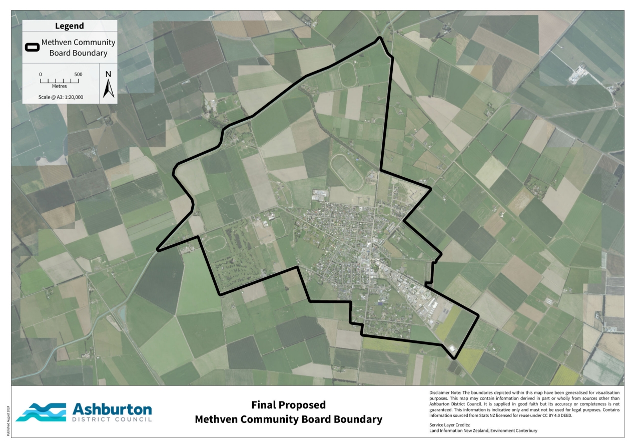 Methven community board boundary map