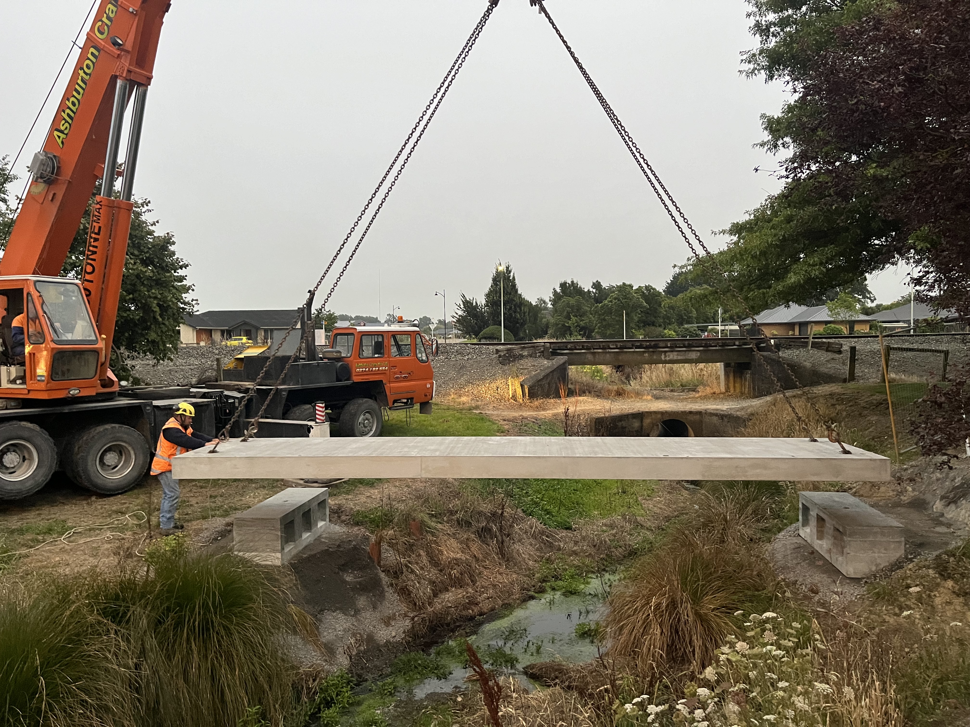 Footbridge under construction