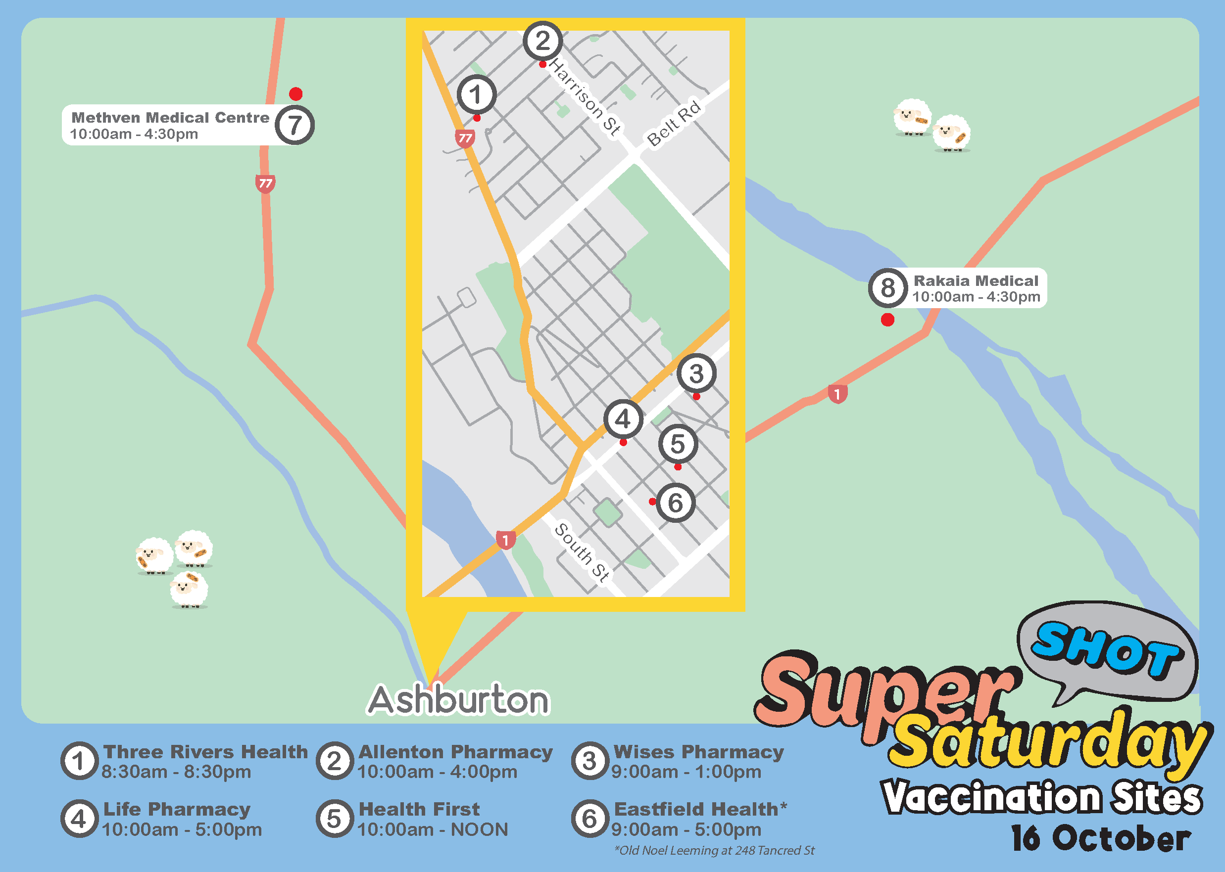 Map of vaccination sites