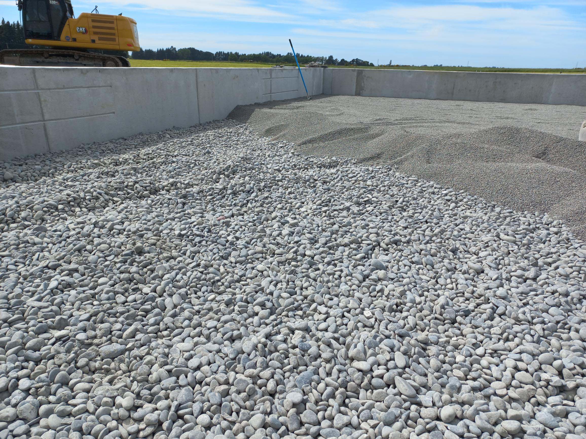 Wastewater sludge bed under construction