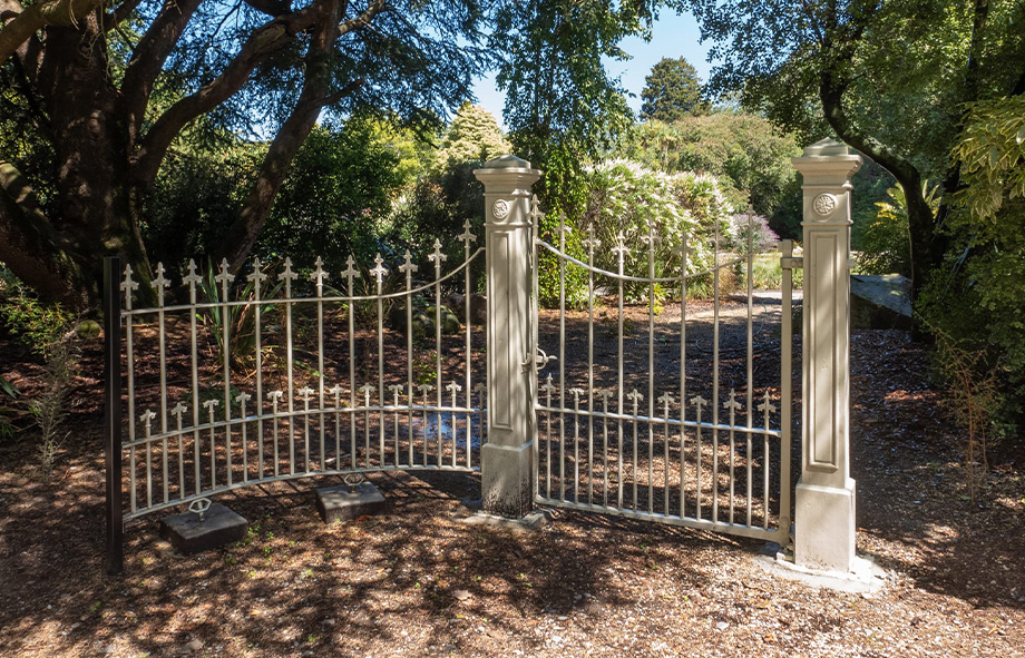 Restored wrought iron fence