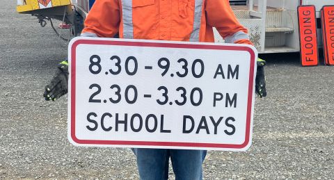 New school speed limit signs on the way