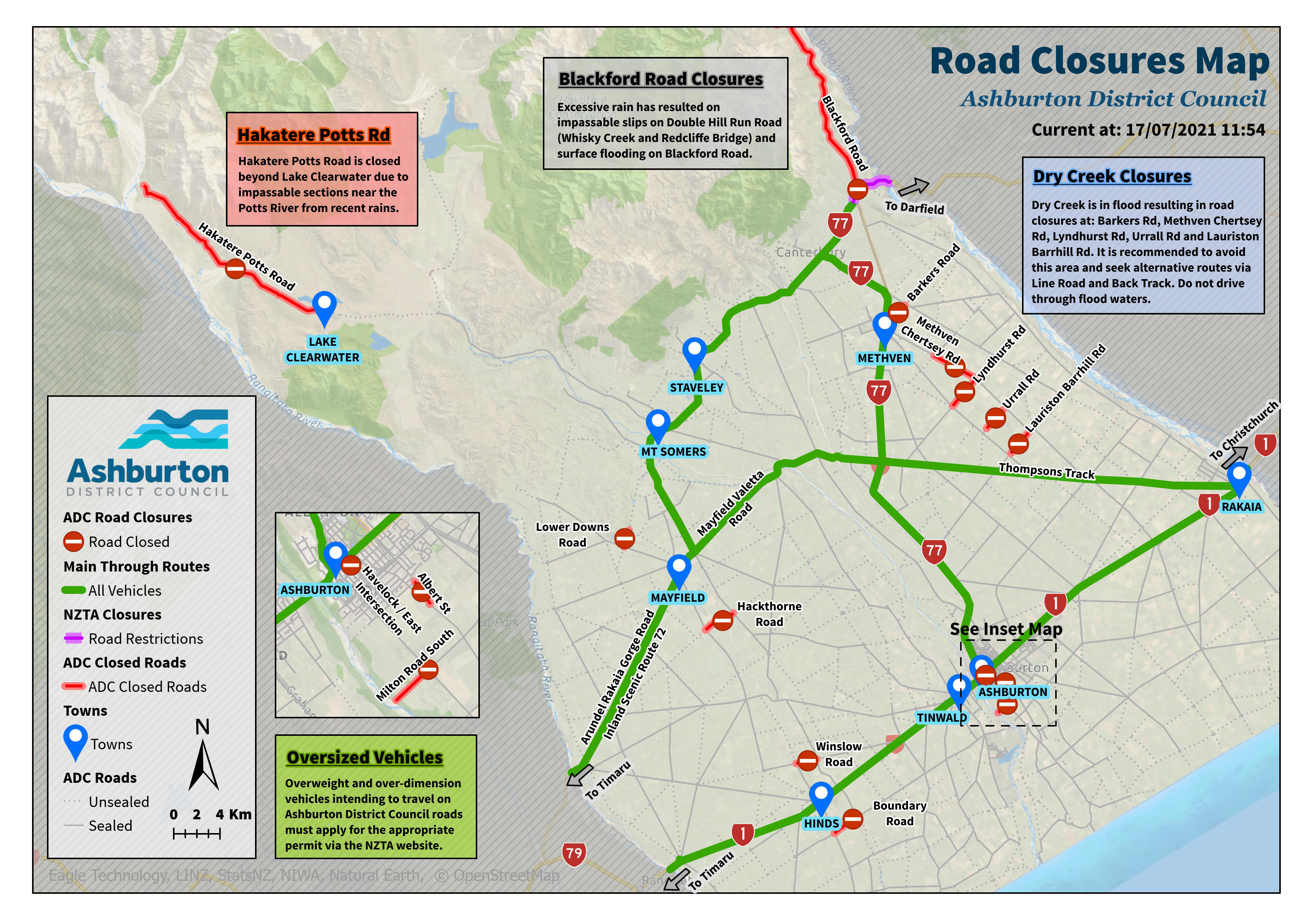 ADC Road Closures Map 